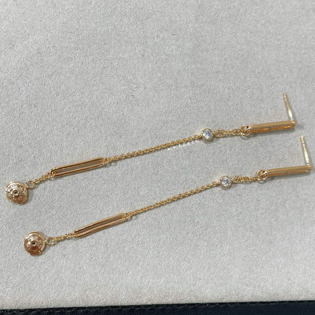 [Clover]CHAINE CHAOS DIAMOND DROP EARRINGS