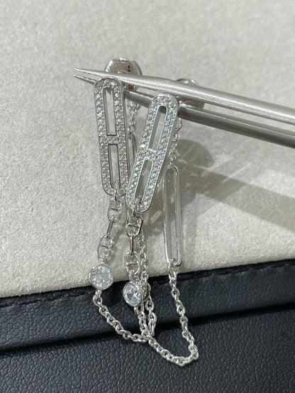 [Clover]CHAINE CHAOS DIAMOND DROP EARRINGS