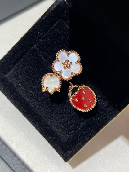 [Clover]LUCKY 3 MOTIF ROSE GOLD RING