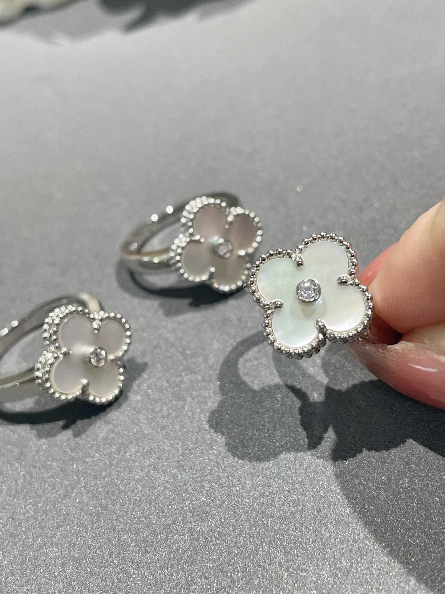 [Clover]CLOVER SILVER MOP DIAMOND RING
