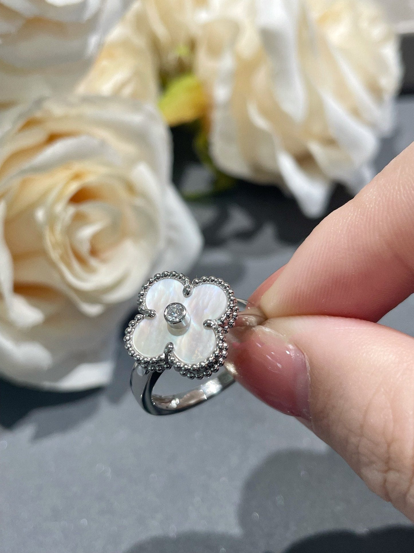 [Clover]CLOVER SILVER MOP DIAMOND RING