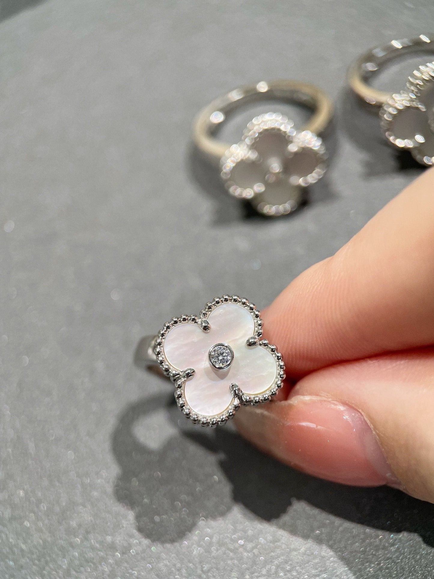 [Clover]CLOVER SILVER MOP DIAMOND RING