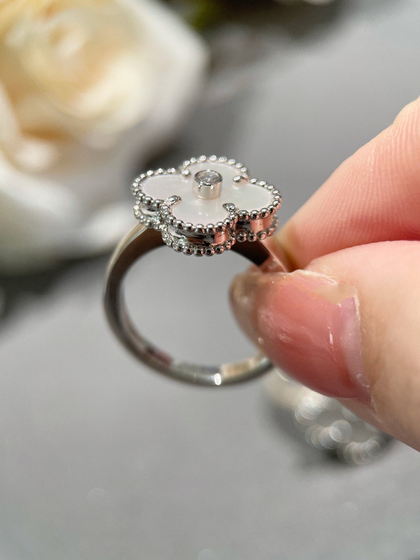 [Clover]CLOVER SILVER MOP DIAMOND RING