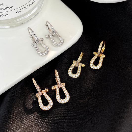 [Clover]FORCE 10 FULL DIAMOND DROP EARRINGS MEDIUM MODEL