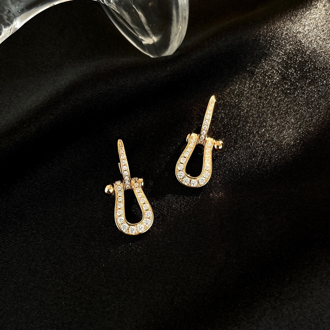 [Clover]FORCE 10 FULL DIAMOND DROP EARRINGS MEDIUM MODEL