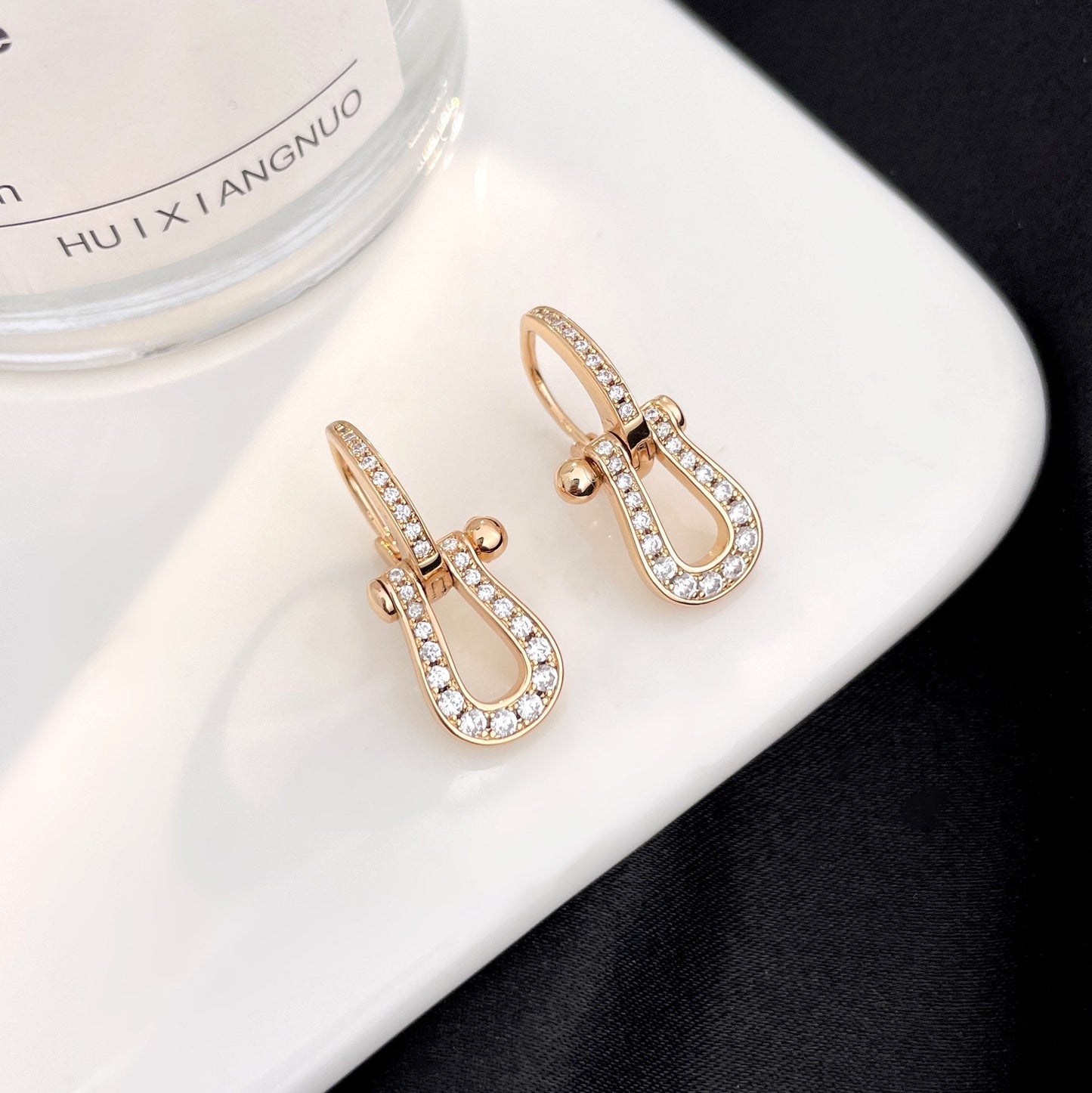 [Clover]FORCE 10 FULL DIAMOND DROP EARRINGS MEDIUM MODEL