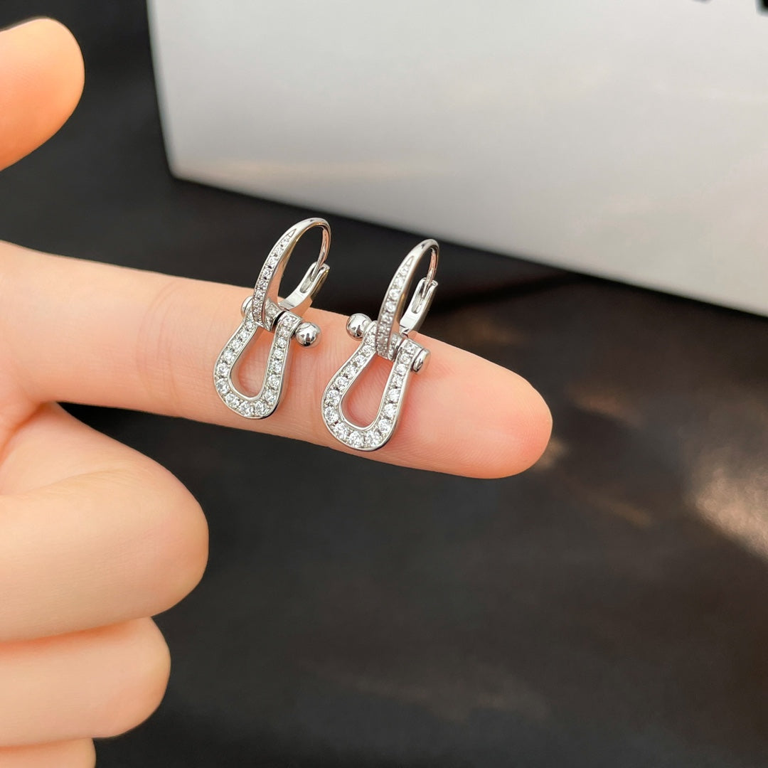 [Clover]FORCE 10 FULL DIAMOND DROP EARRINGS MEDIUM MODEL