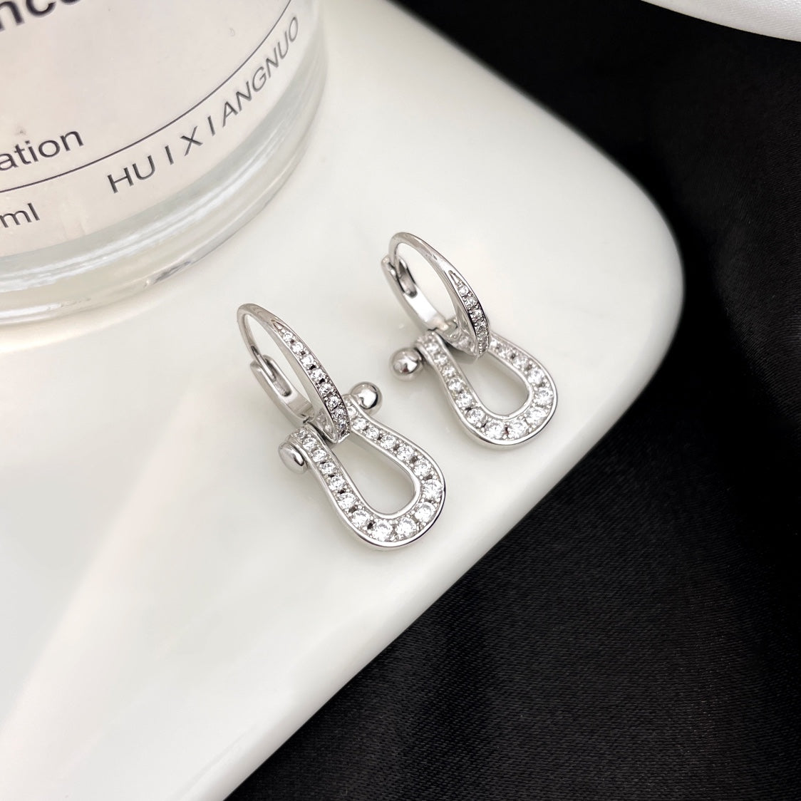 [Clover]FORCE 10 FULL DIAMOND DROP EARRINGS MEDIUM MODEL