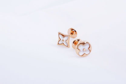 [Clover]STAR AND SUN PINK GOLD MOP STUD EARRINGS