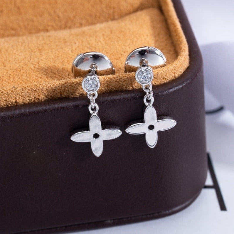 [Clover]VIDYLLE SILVER DIAMOND MINI DROP EARRINGS