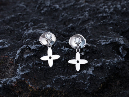 [Clover]VIDYLLE SILVER DIAMOND MINI DROP EARRINGS