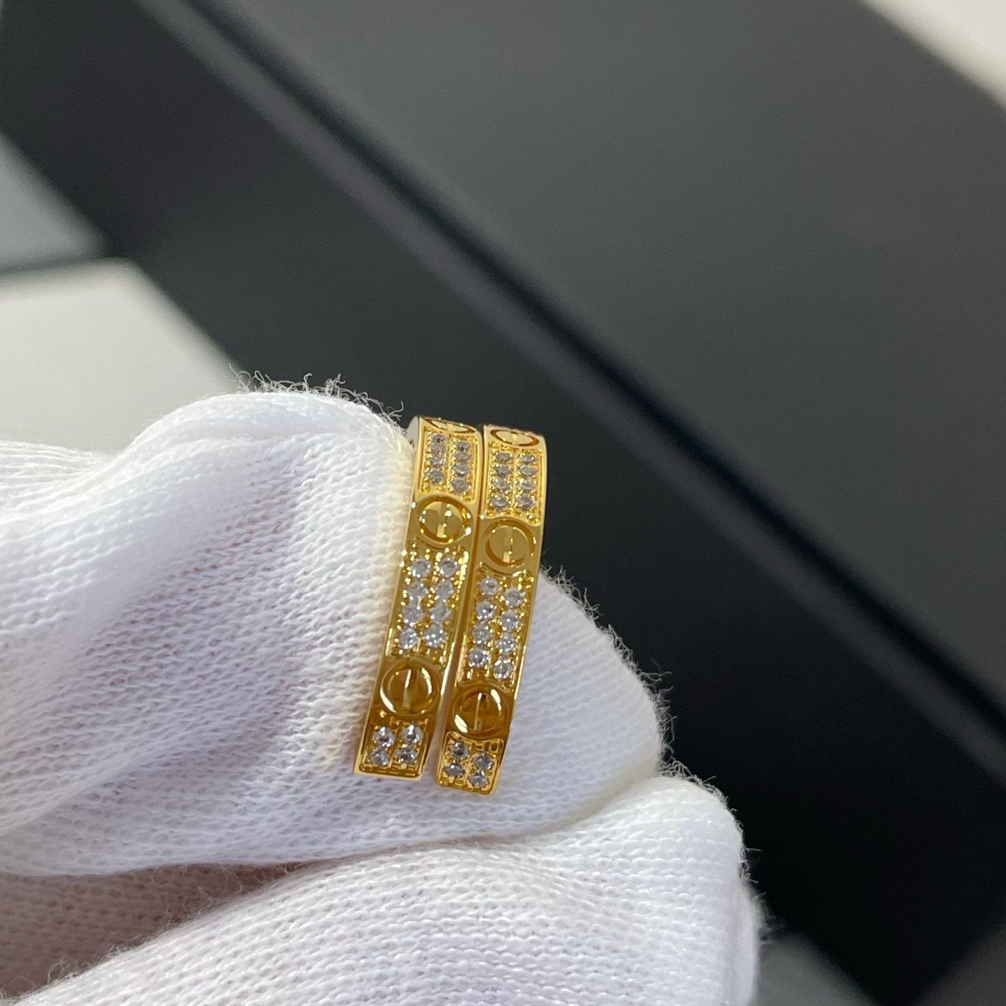 [Clover]LOVE DIAMOND GOLD HOOP EARRINGS
