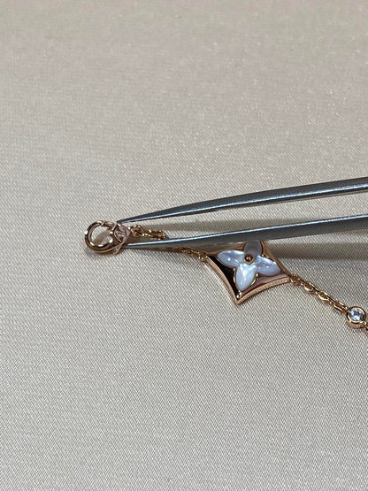 [Clover]STAR 4 MOTIF MOP DIAMOND PINK GOLD BRACELET