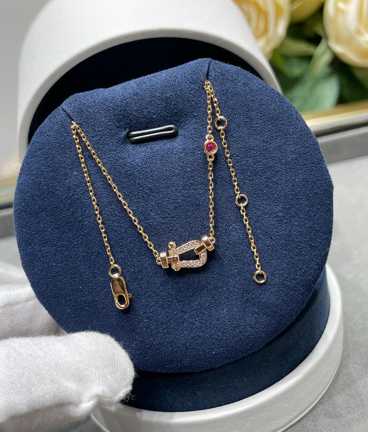 [Clover]FORCE 10 DIAMOND PINK GOLD NECKLACE