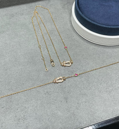 [Clover]FORCE 10 DIAMOND PINK GOLD NECKLACE