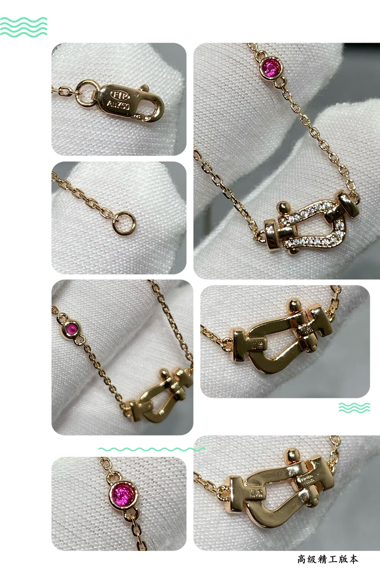 [Clover]FORCE 10 DIAMOND PINK GOLD NECKLACE