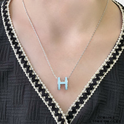 [Clover]POP H SKY BLUE NECKLACE