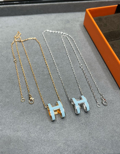[Clover]POP H SKY BLUE NECKLACE