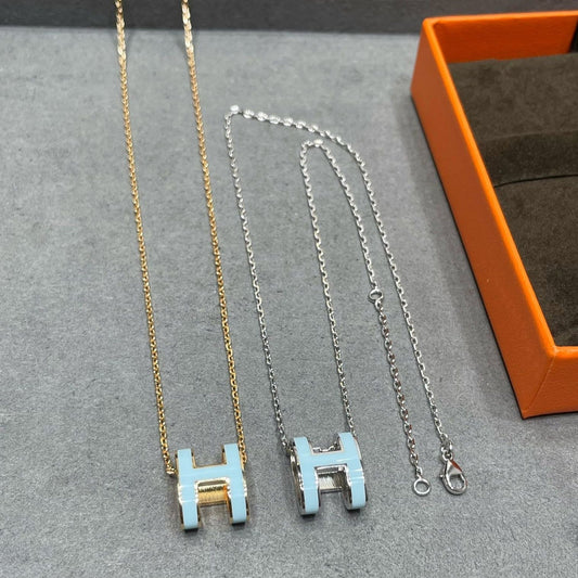[Clover]POP H SKY BLUE NECKLACE