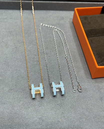 [Clover]POP H SKY BLUE NECKLACE