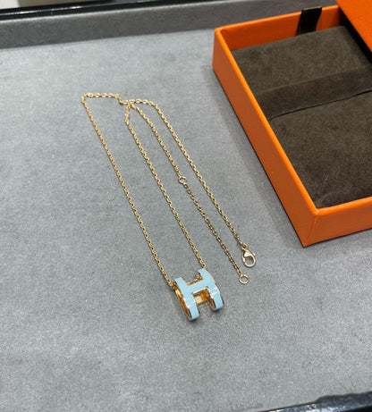 [Clover]POP H SKY BLUE NECKLACE
