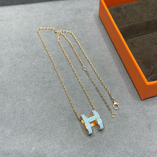 [Clover]POP H SKY BLUE NECKLACE