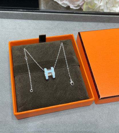 [Clover]POP H SKY BLUE NECKLACE