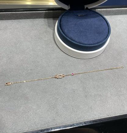 [Clover]FORCE 10 DIAMOND CHAIN LINK PINK GOLD BRACELET