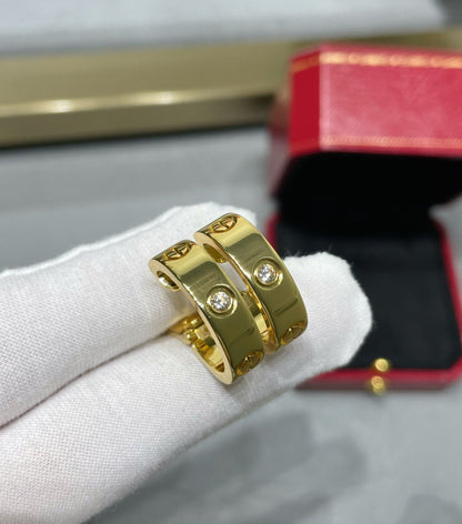 [Clover]LOVE 5.5MM 1 DIAMOND EARRINGS