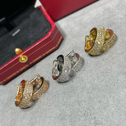 [Clover]LOVE 5.5MM DIAMOND PAVED EARRINGS