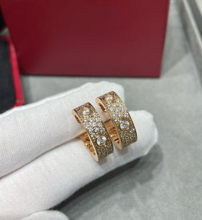 [Clover]LOVE 5.5MM DIAMOND PAVED EARRINGS