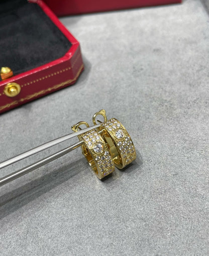 [Clover]LOVE 5.5MM DIAMOND PAVED EARRINGS