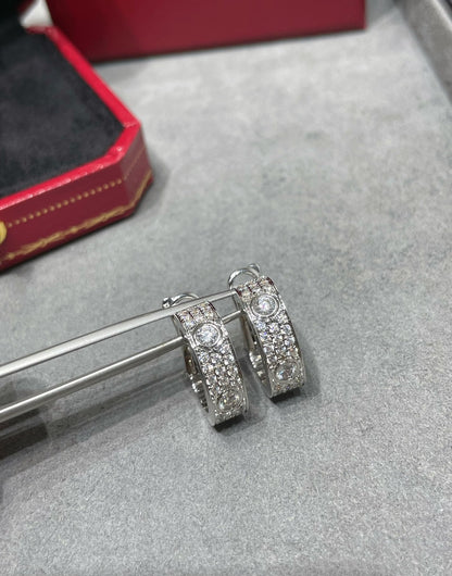 [Clover]LOVE 5.5MM DIAMOND PAVED EARRINGS