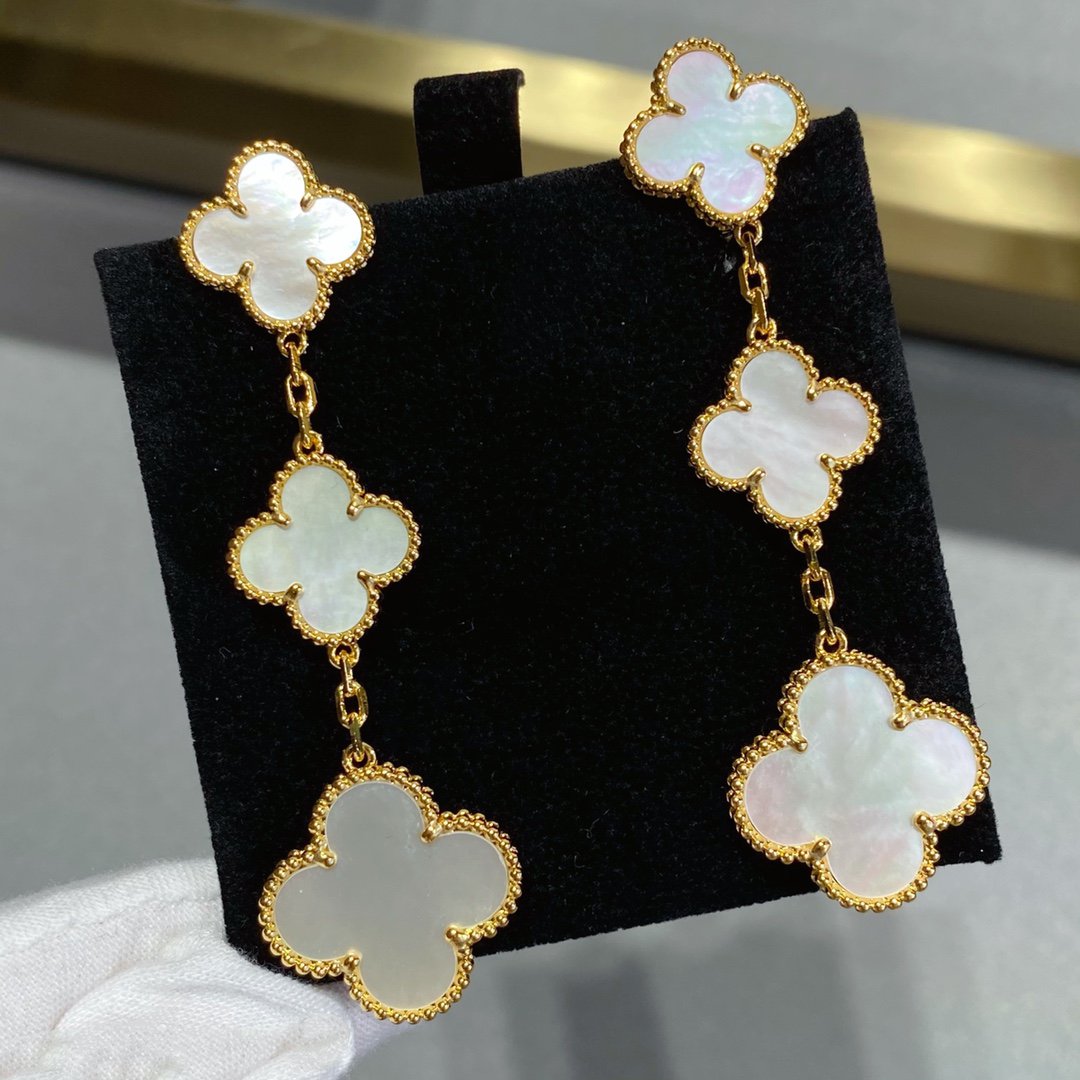 [Clover]CLOVER MOP 3 MOTIFS GOLD EARRINGS