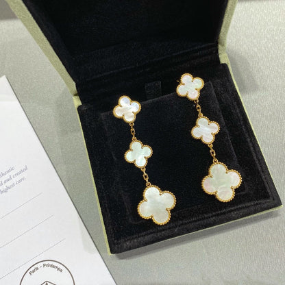 [Clover]CLOVER MOP 3 MOTIFS GOLD EARRINGS