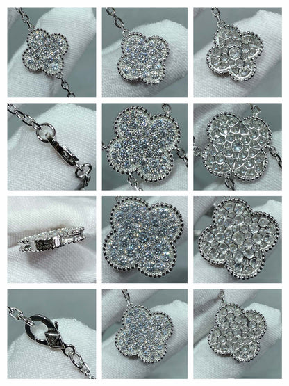 [Clover]CLOVER 6 MOTIF DIAMOND PAVED NECKLACE