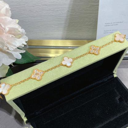[Clover]CLOVER 5 MOTIF DIAMOND PINK MOP PINK GOLD BRACELET