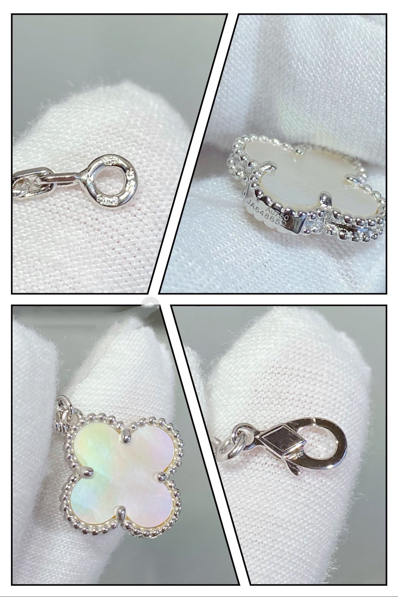 [Clover]CLOVER 5 MOTIF WHITE MOP SILVER BRACELET