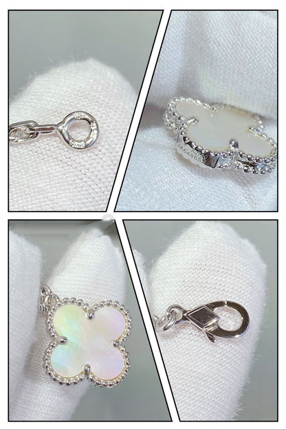 [Clover]CLOVER 5 MOTIF WHITE MOP SILVER BRACELET