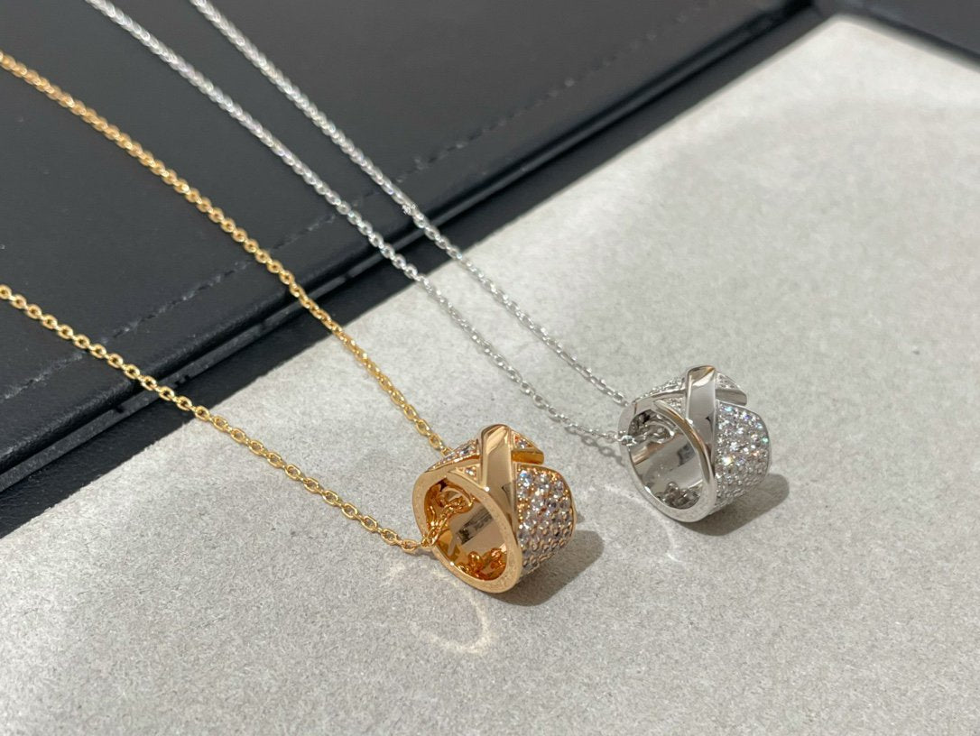 [Clover]LIENS EVIDENCE DIAMOND PAVED NECKLACE