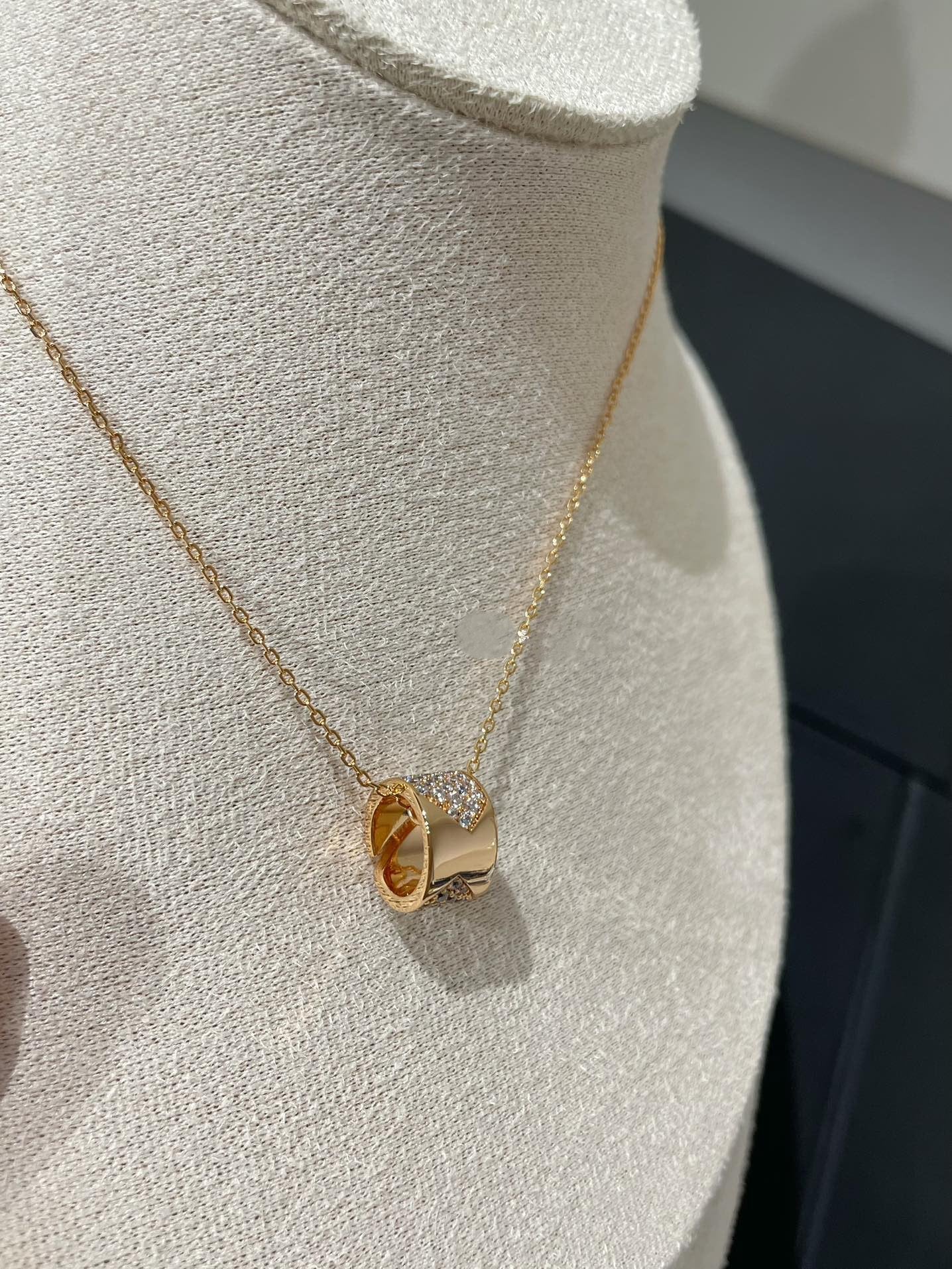 [Clover]LIENS EVIDENCE DIAMOND PAVED NECKLACE