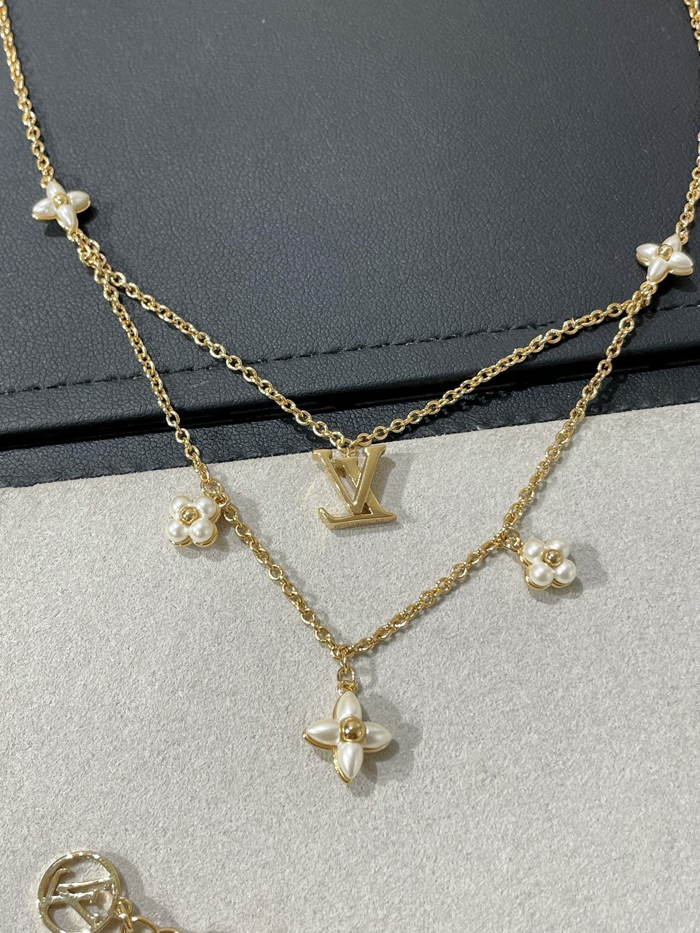 [Clover]FLOWERGRAM GOLD MOP DOUBLE ROW NECKLACE