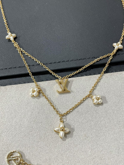 [Clover]FLOWERGRAM GOLD MOP DOUBLE ROW NECKLACE