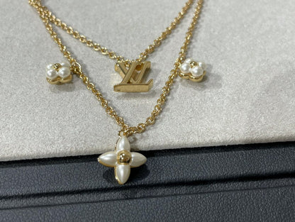 [Clover]FLOWERGRAM GOLD MOP DOUBLE ROW NECKLACE