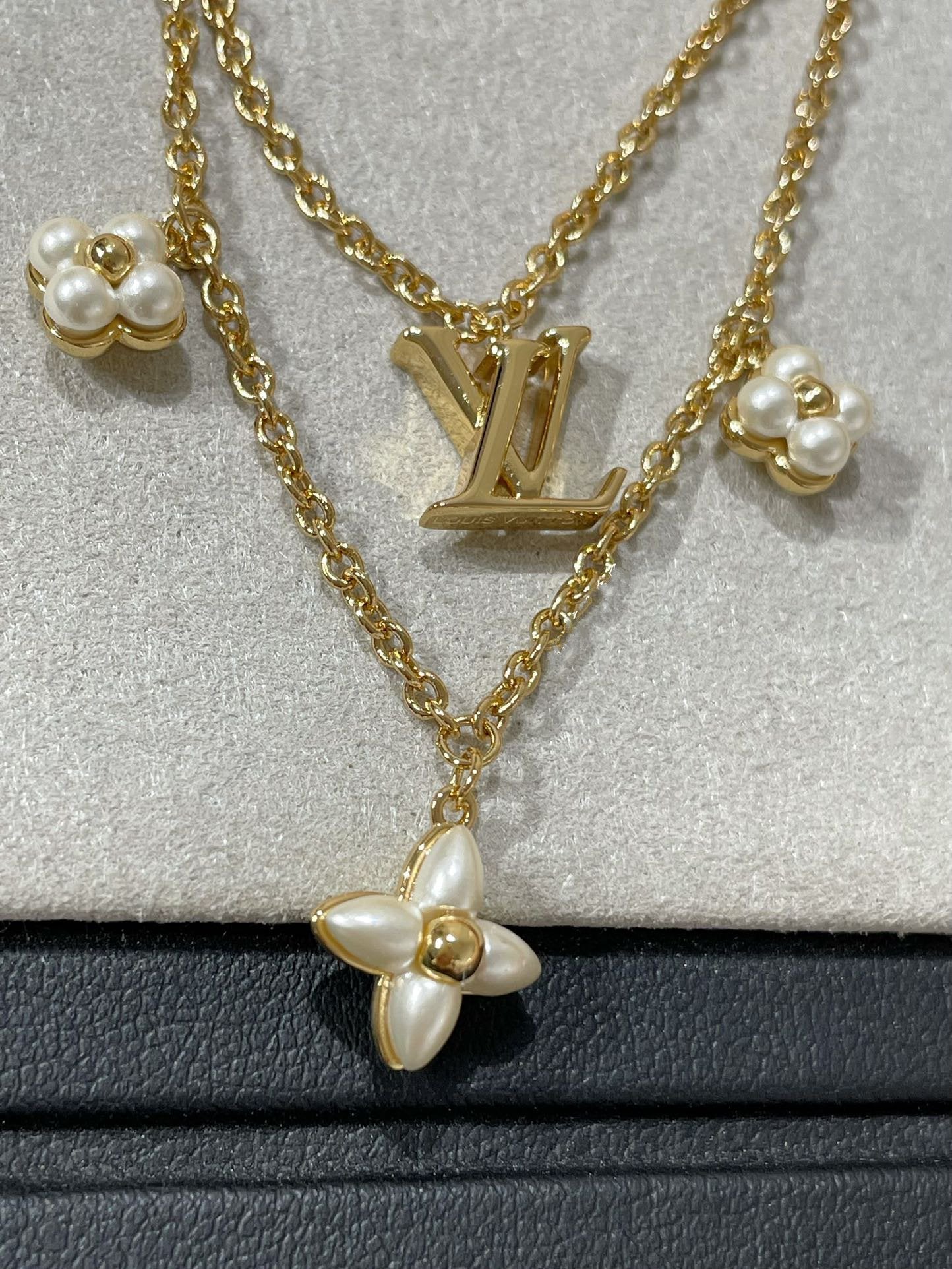 [Clover]FLOWERGRAM GOLD MOP DOUBLE ROW NECKLACE