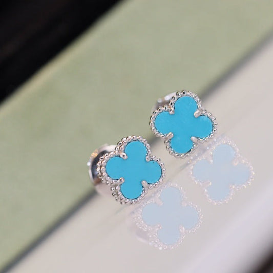 [Clover]CLOVER MINI TURQUOISE SILVER STUD EARRINGS