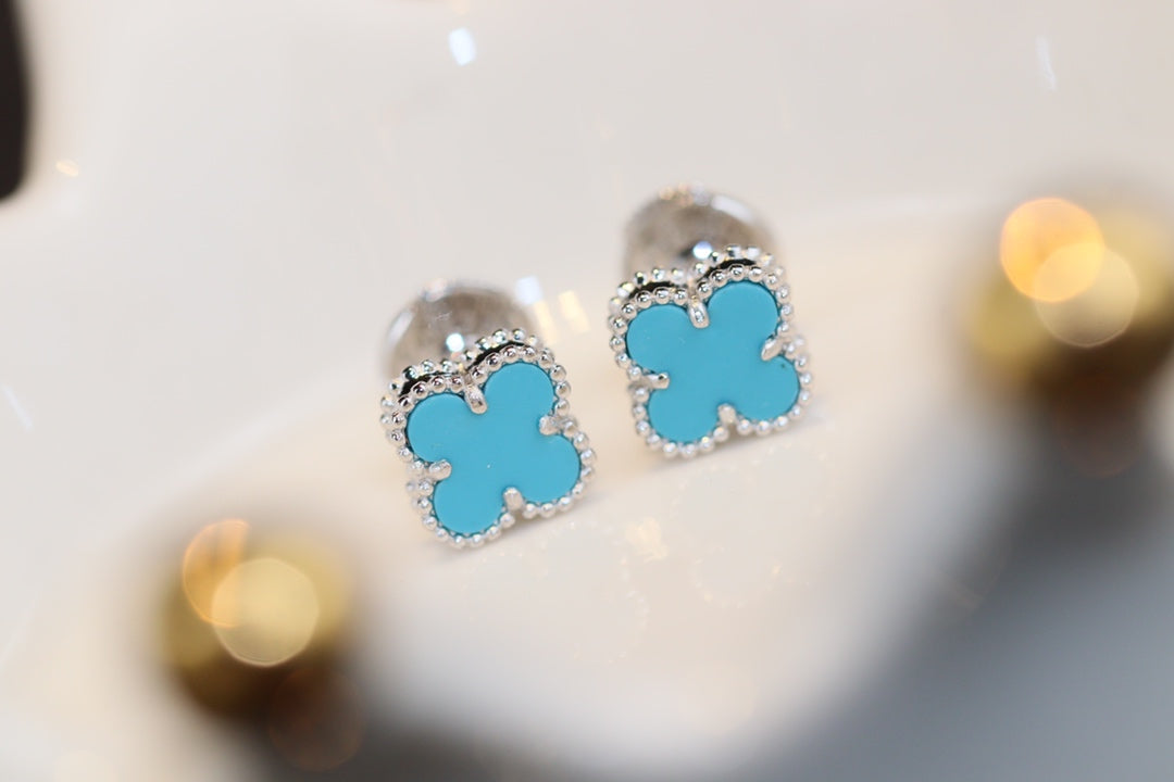 [Clover]CLOVER MINI TURQUOISE SILVER STUD EARRINGS