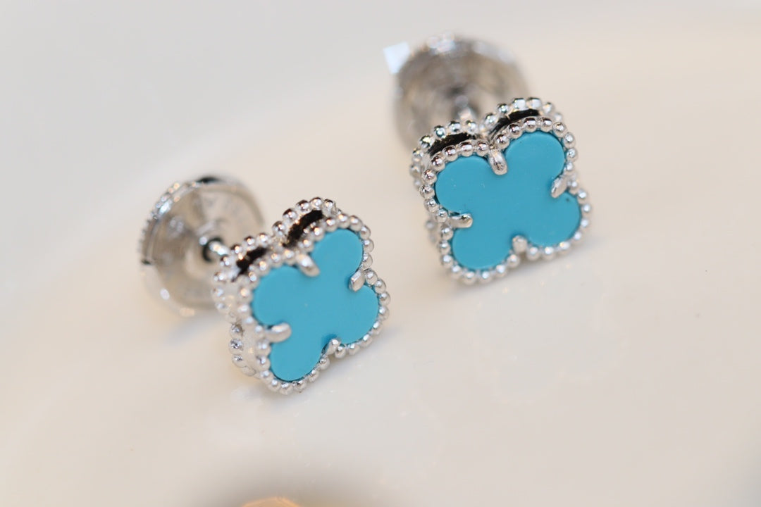 [Clover]CLOVER MINI TURQUOISE SILVER STUD EARRINGS