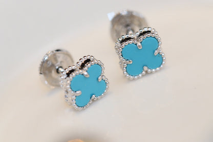 [Clover]CLOVER MINI TURQUOISE SILVER STUD EARRINGS