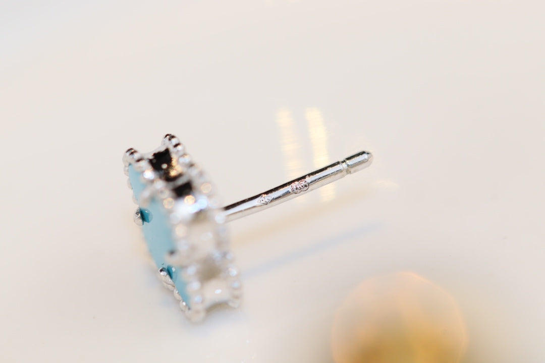 [Clover]CLOVER MINI TURQUOISE SILVER STUD EARRINGS